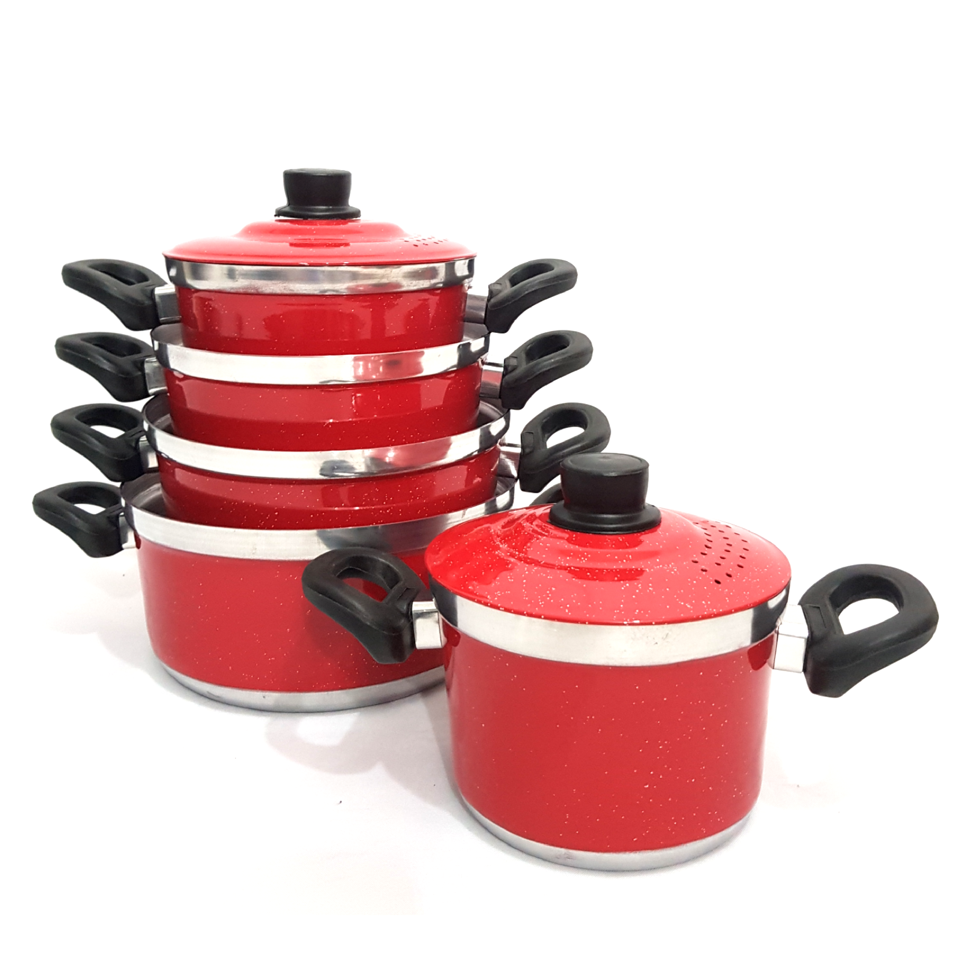 Jogo de Panela Vermelho  Reforçado 5 Peça...