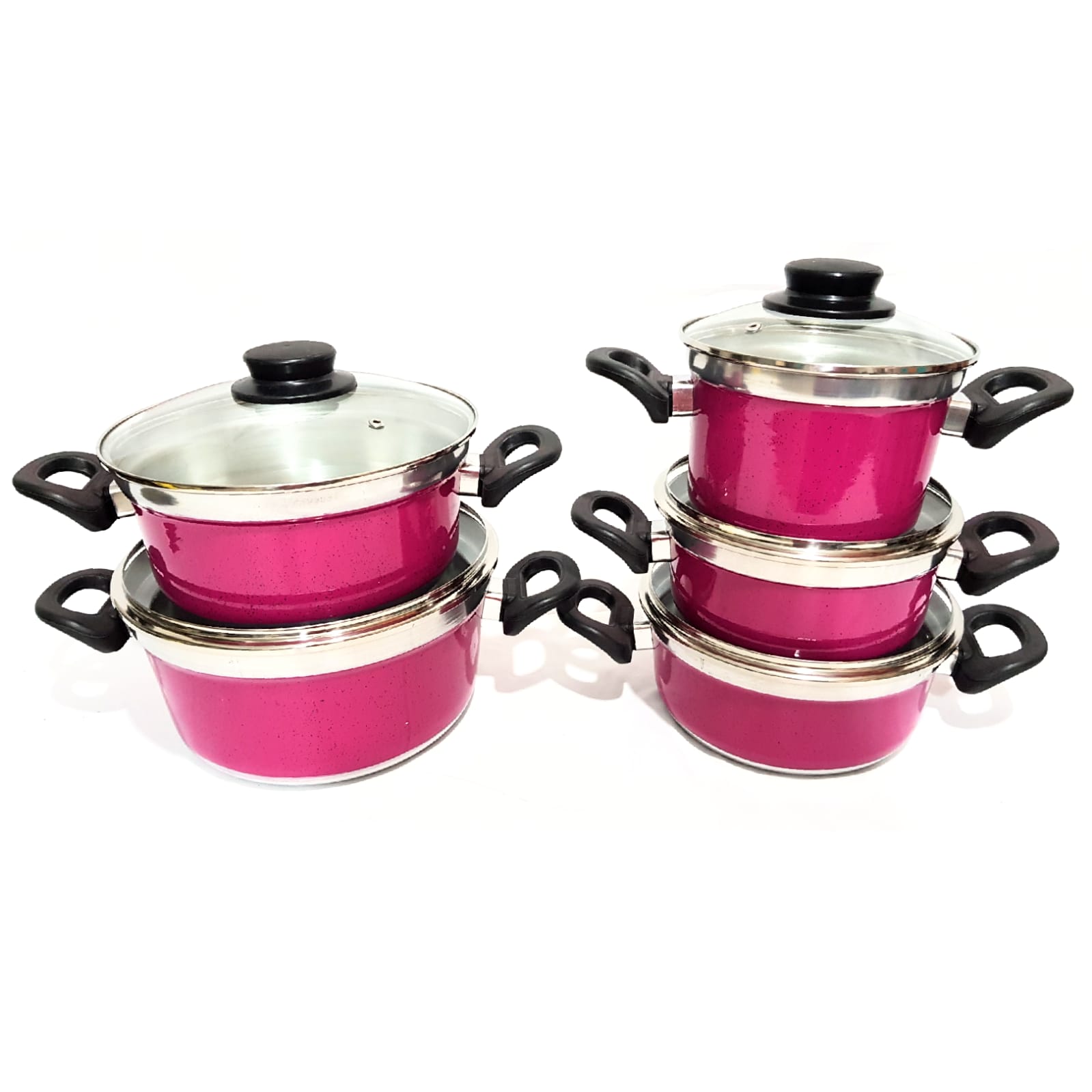 Jogo de Panela Alumínio Reforçado Rosa 5 ...