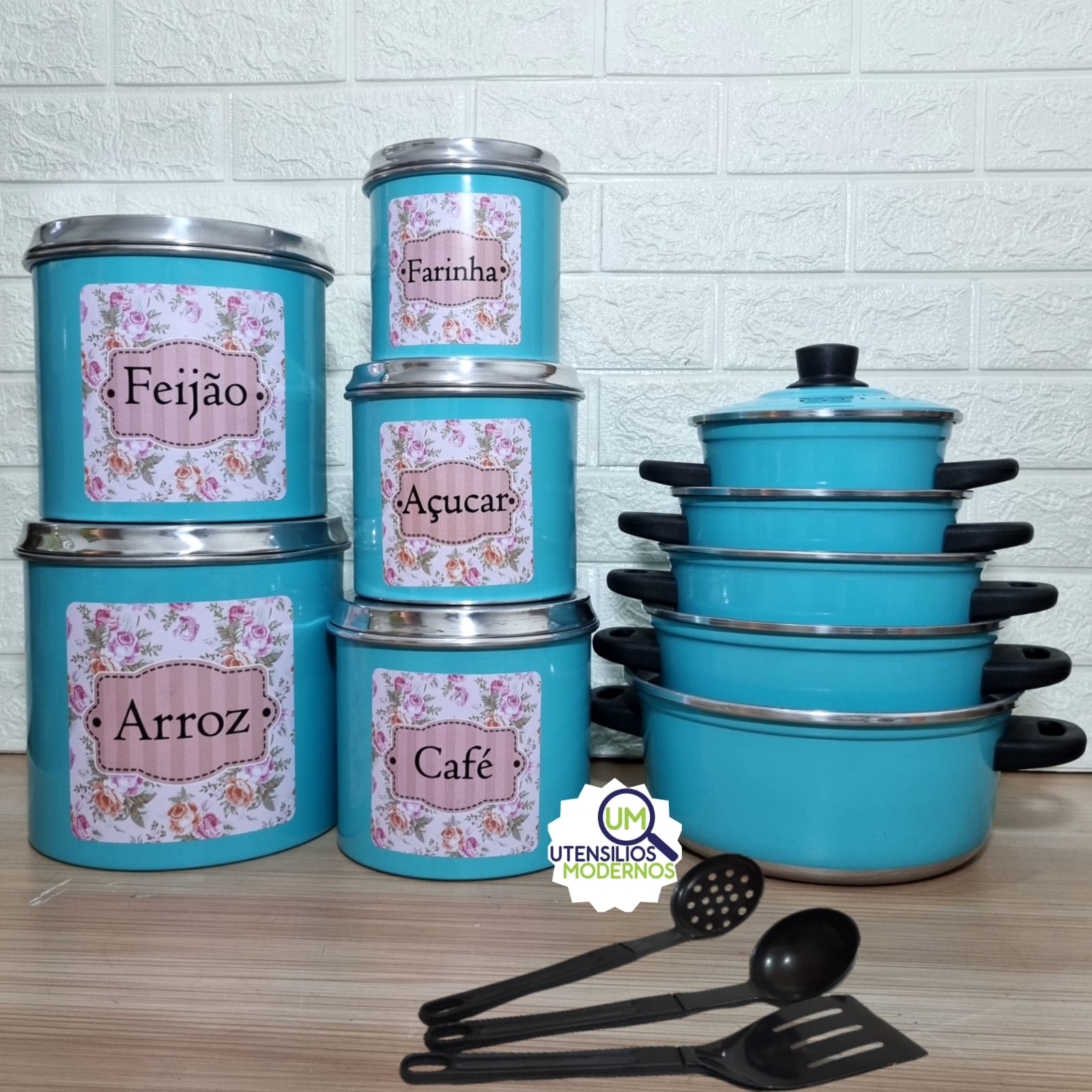 Jogo de Panela Tiffany 5 pçs + Jogo de Ma...
