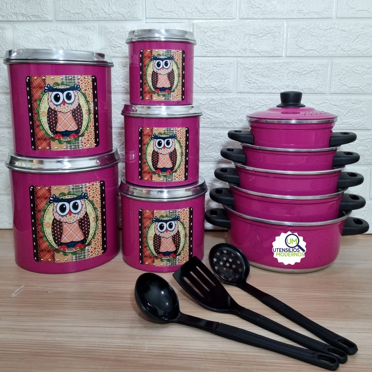 Jogo de Panela Rosa Pink 5 Pçs + Jogo de ...