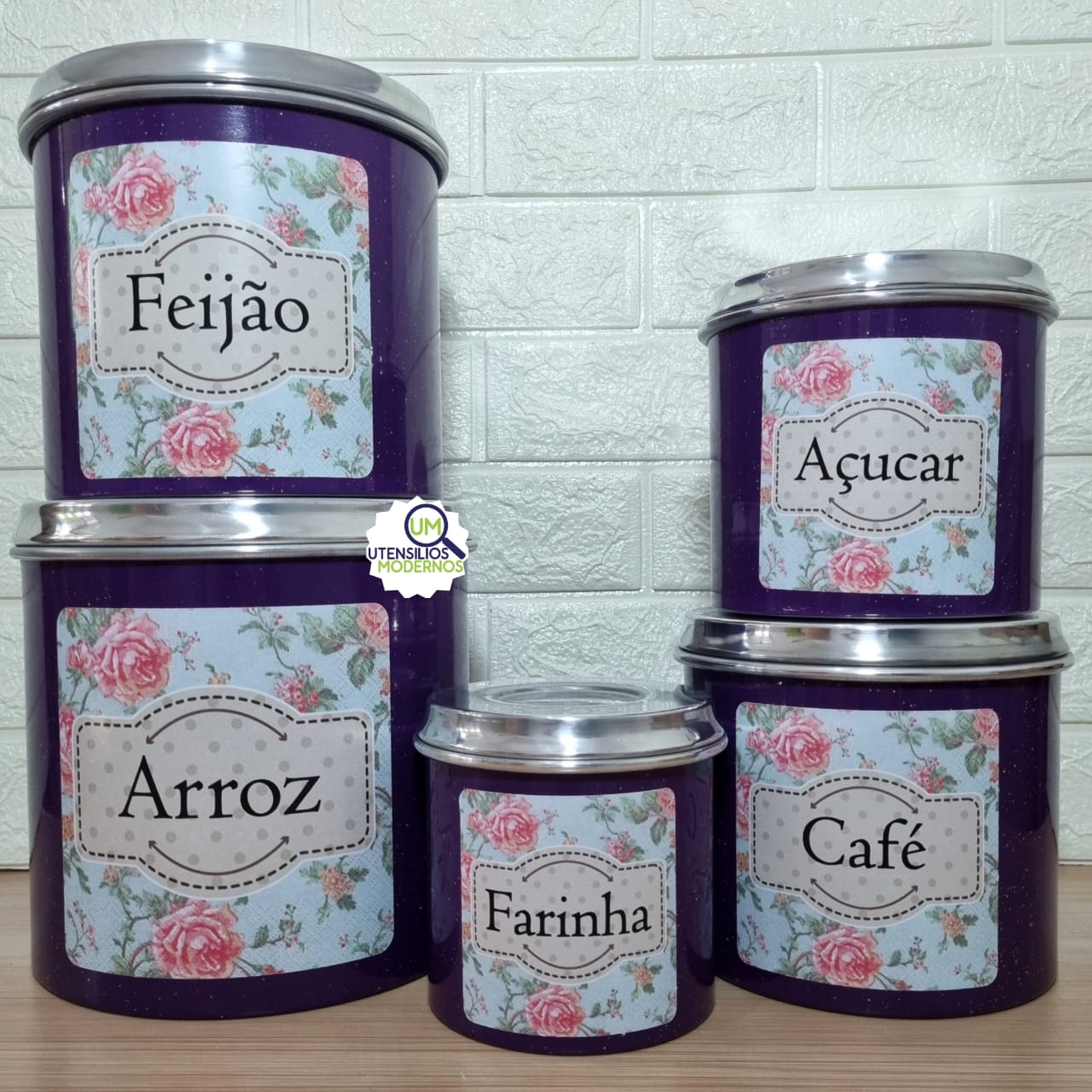Jogo de Panela 5 Pçs Roxo +Jogo de Mantim...