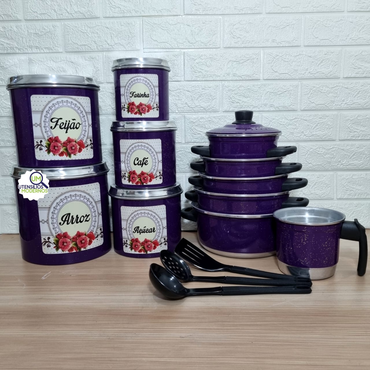Jogo de Panelas 5 Pçs Roxo + Fervedor n  ...