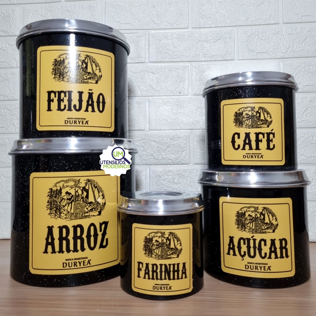 Jogo de Mantimentos Alumínio Preto Maisen...