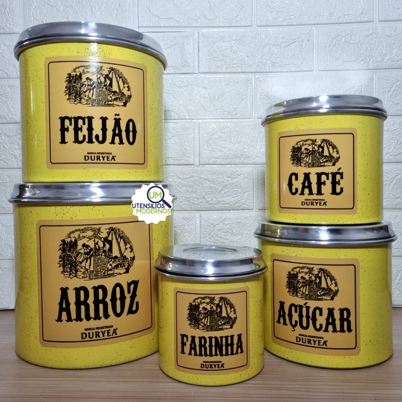 Jogo de Mantimentos Alumínio Amarelo Mais...