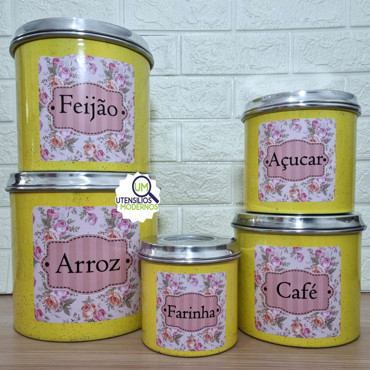 Jogo de Mantimentos 5 Peças Alumínio Amar...