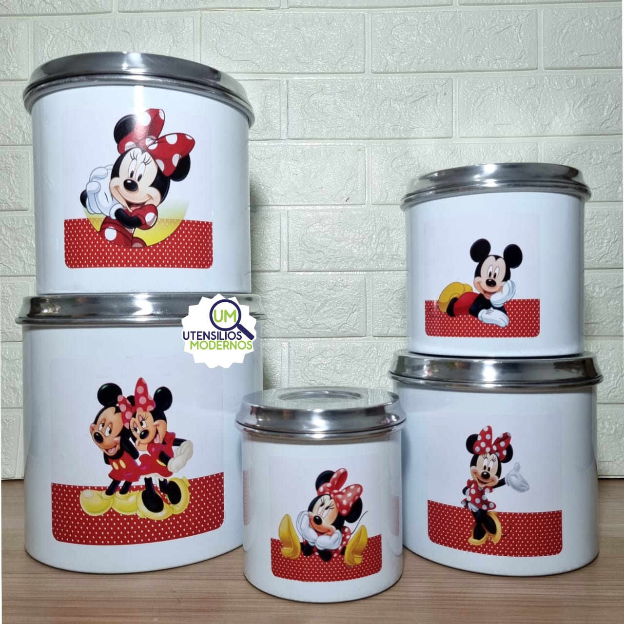 Jogo de Mantimentos Alumínio Branco Minni...