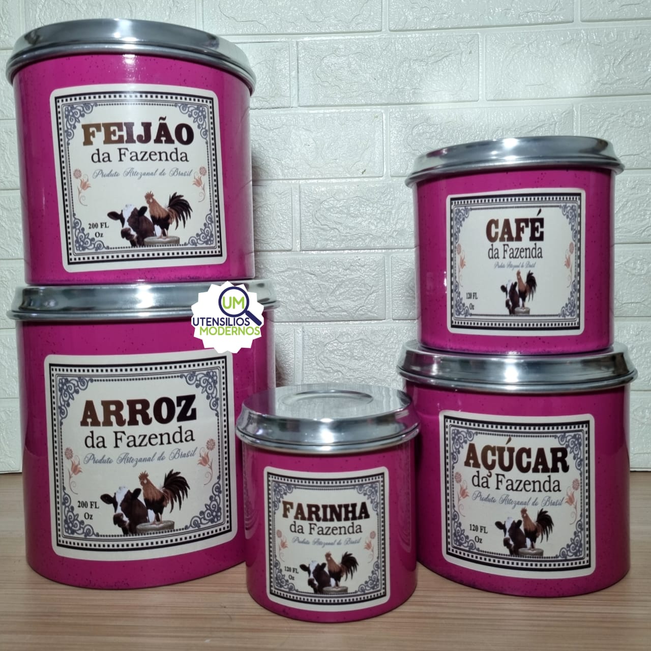 Jogo de Mantimentos Alumínio Rosa Pink Fa...