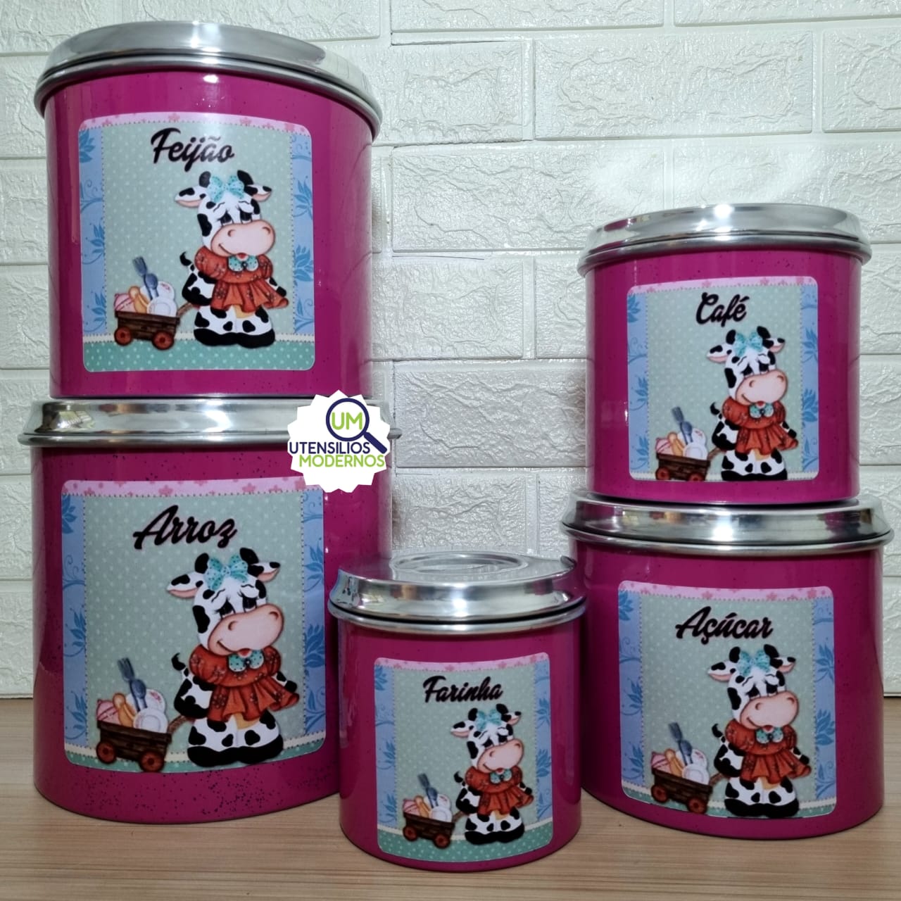 Jogo de Mantimentos Alumínio Rosa Pink Va...