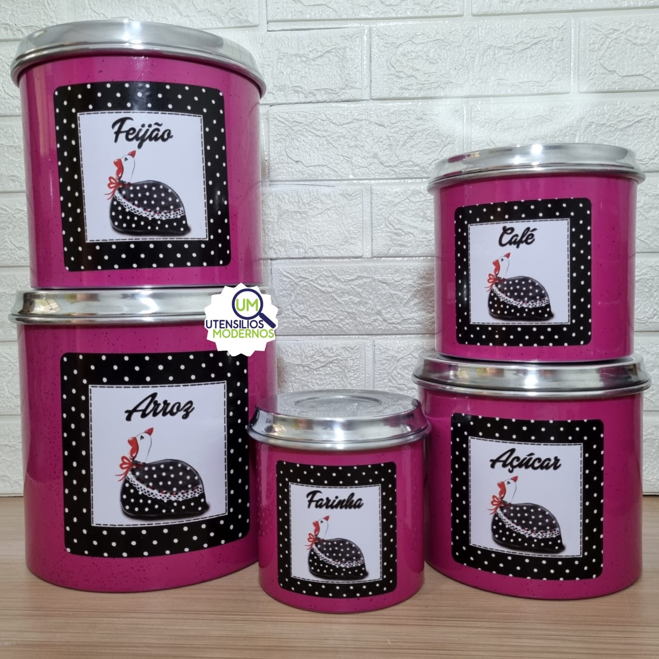 Jogo de Mantimentos Alumínio Rosa Pink Ga...