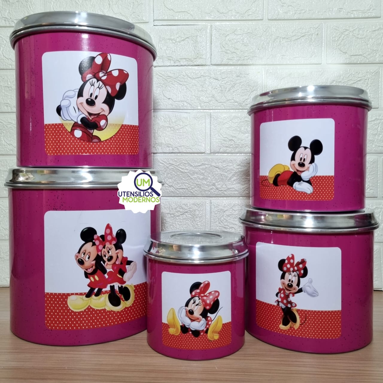 Jogo de Mantimentos Alumínio Rosa Pink Mi...