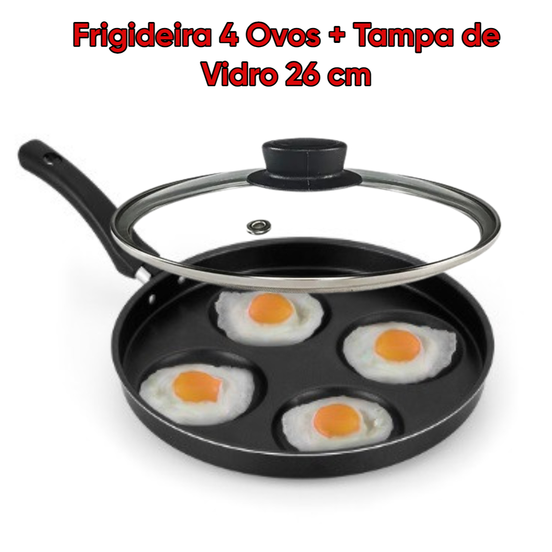 Frigideira Antiaderente Para 4 Ovos Preto...