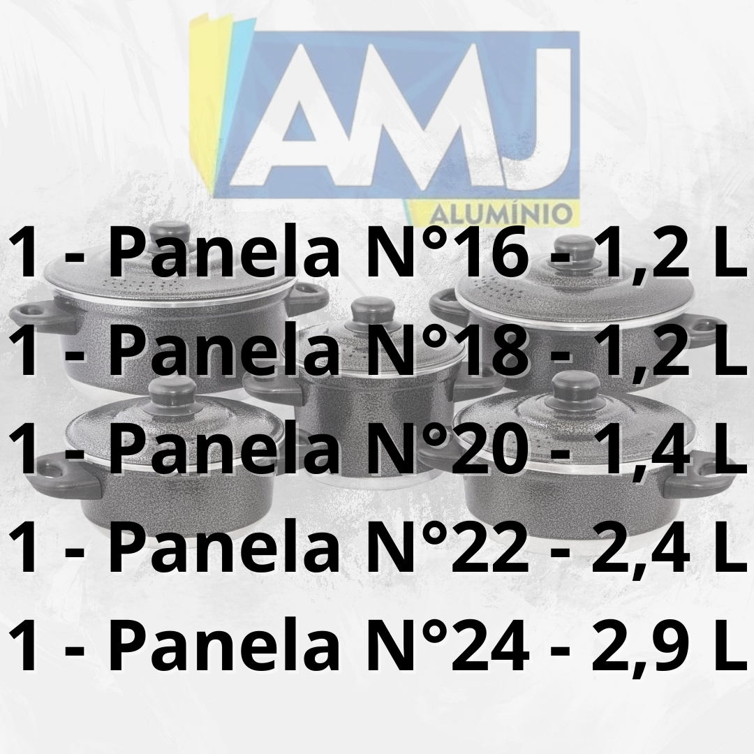 Jogo de Panelas de Alumínio 5 Peças Azul ...