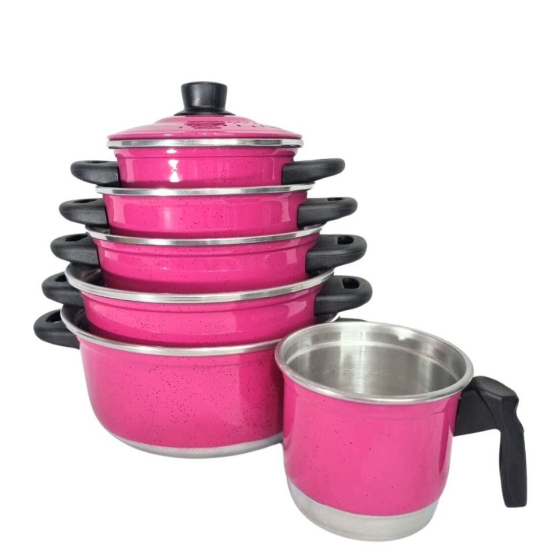 Jogo de Panelas de Alumínio 5 peças Rosa ...