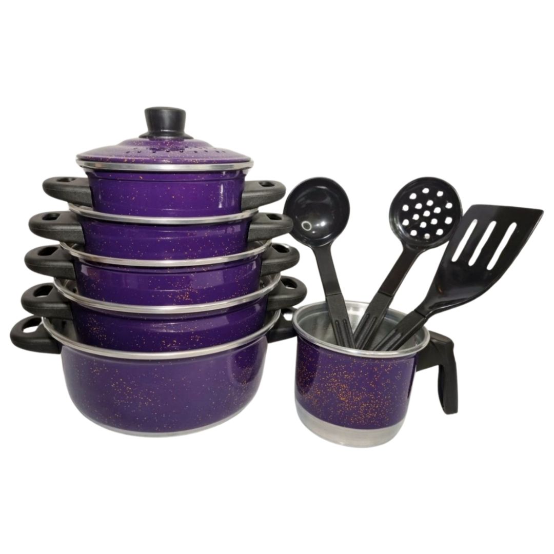 Jogo de Panelas de Alumínio 5 Peças Roxo ...