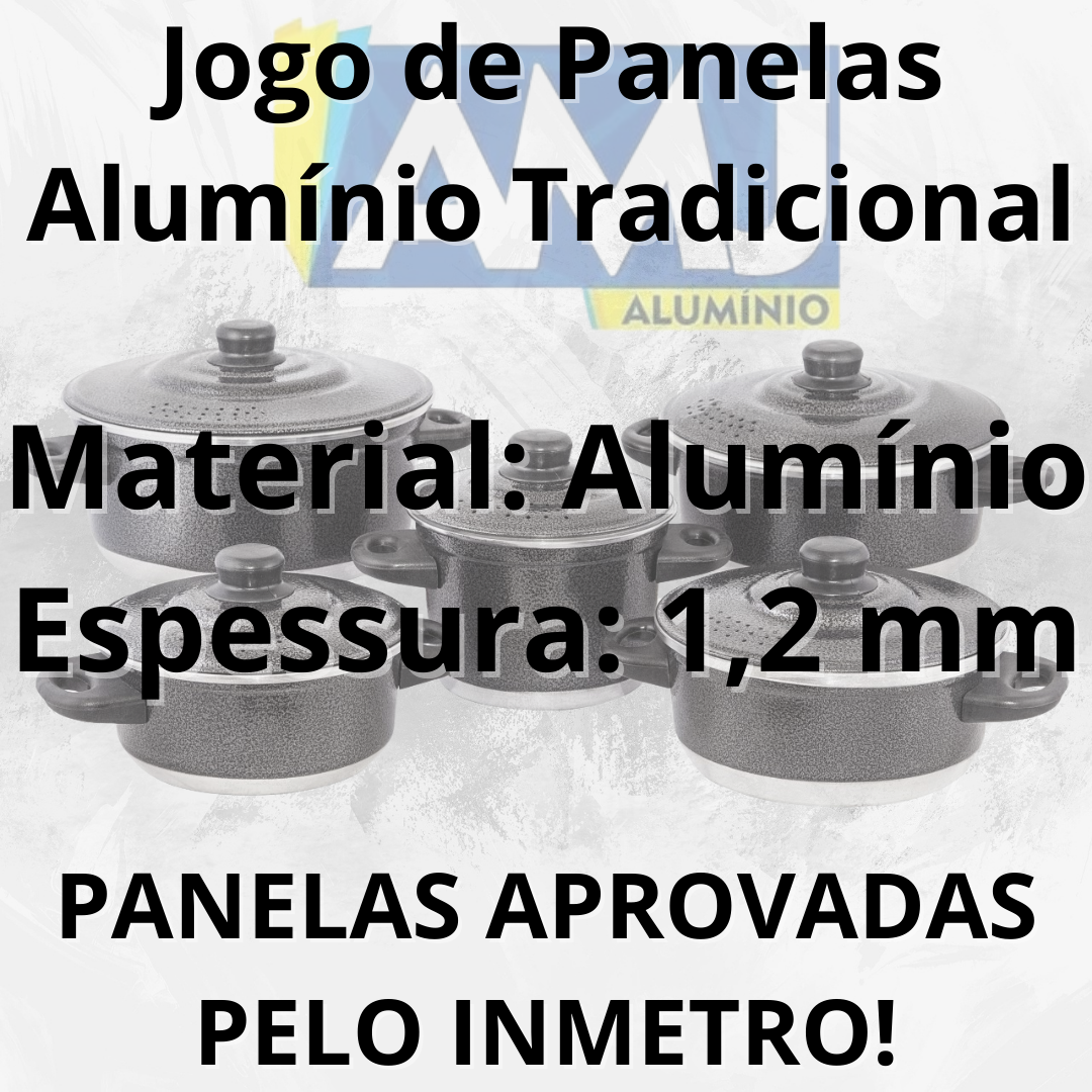 Jogo de Panelas de Alumínio 5 Peças Amare...