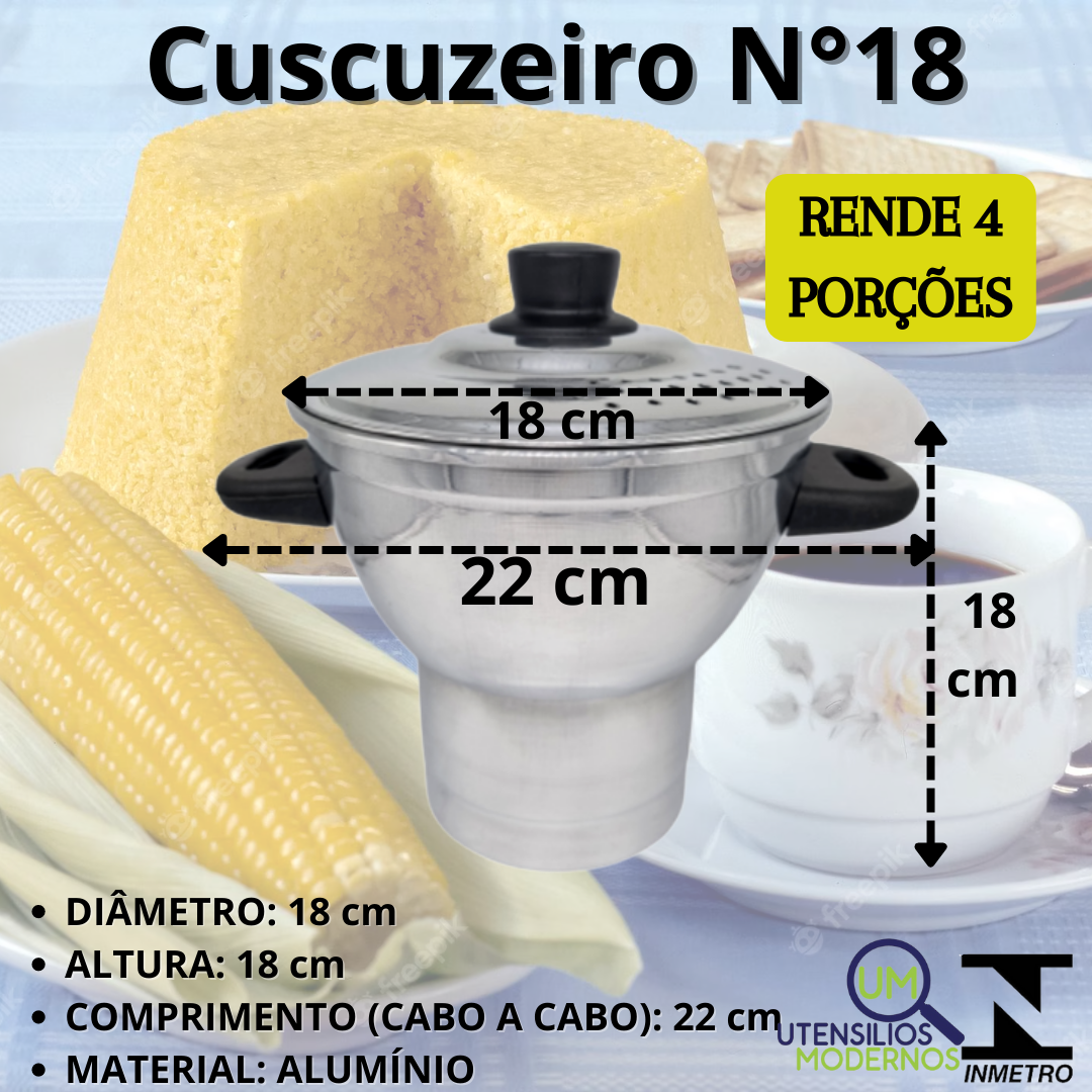 Cuscuzeiro Nordestino Alumínio Polido nº1...