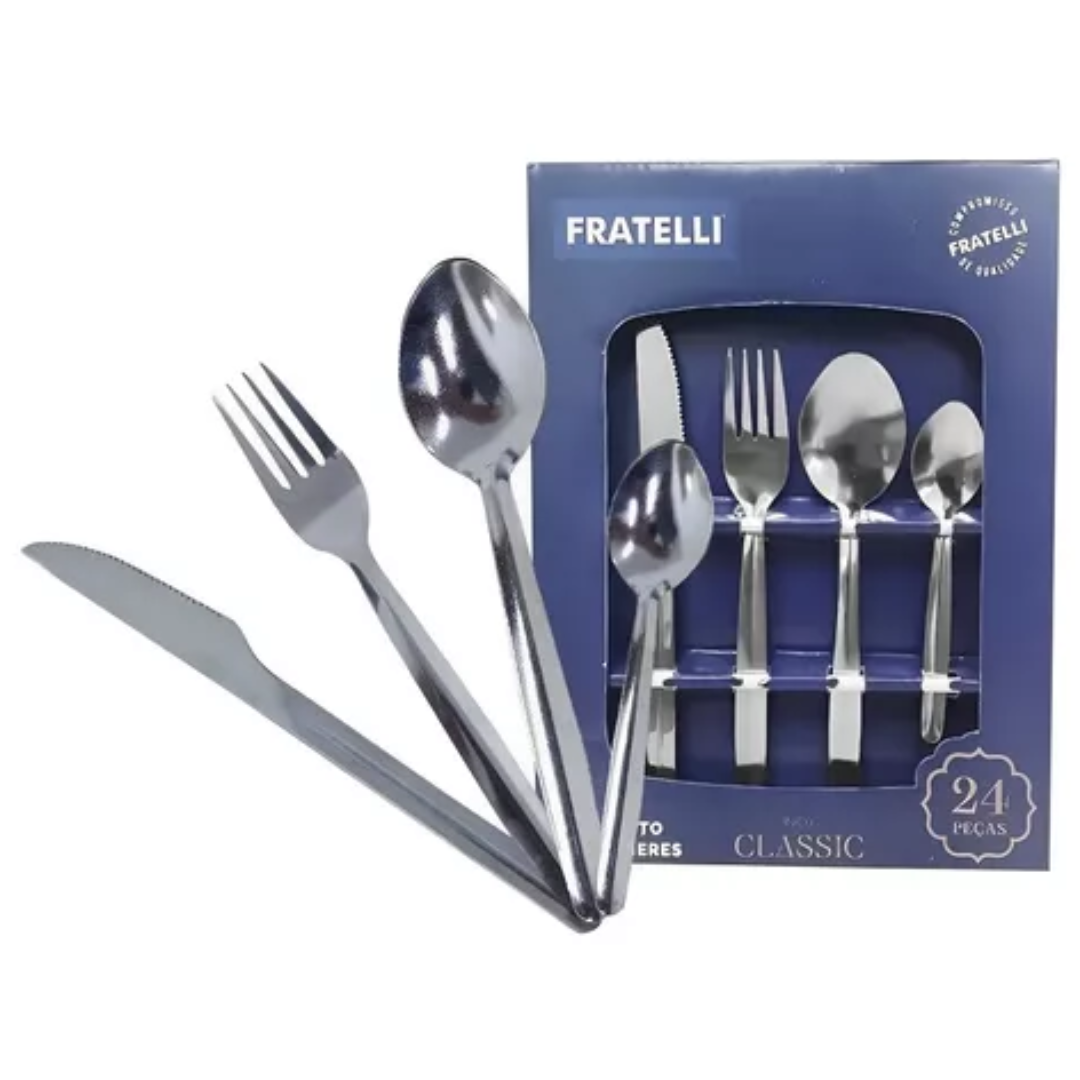 Conjunto de Talheres Inox Classic 24 Peça...