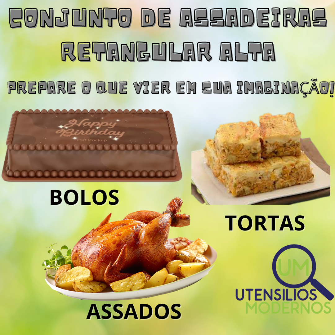 Conjunto De Assadeiras Retangular Alta 4 ...