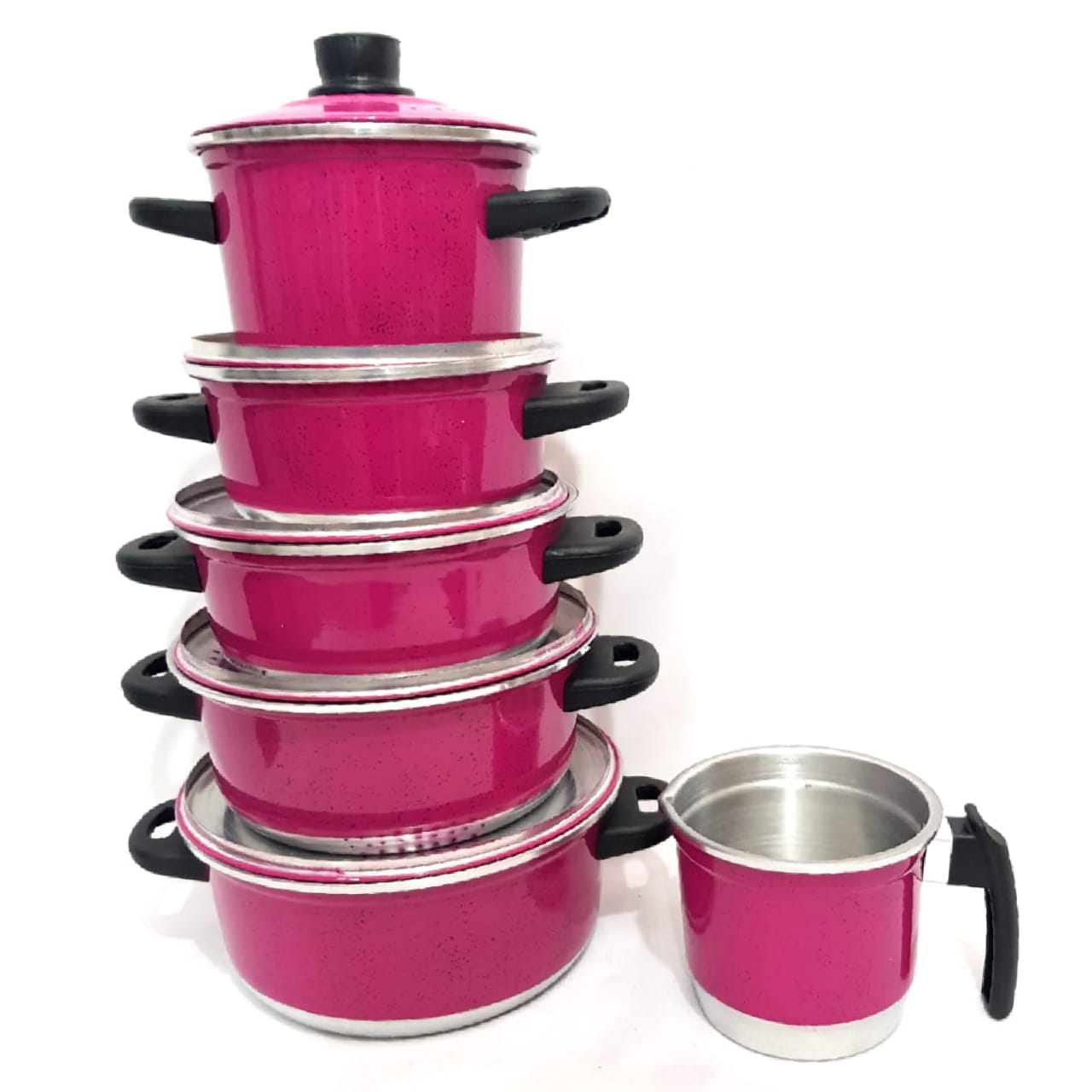 Jogo de Panela Rosa Pink 5 Pçs + Ferv +Jo...